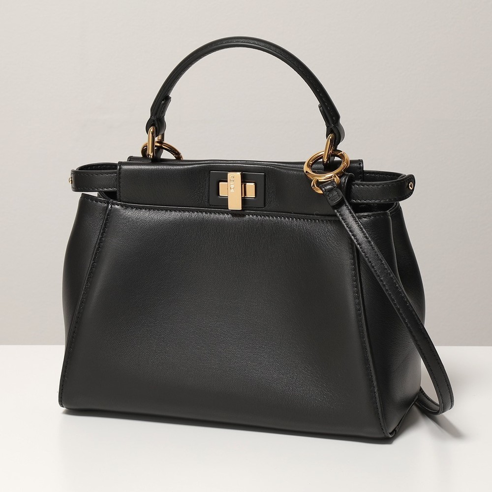 Fendi Peekaboo Mini Bugs Eyes Shoulder Bag Black
